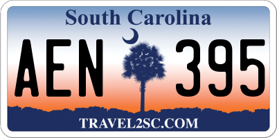 SC license plate AEN395