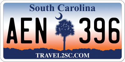 SC license plate AEN396