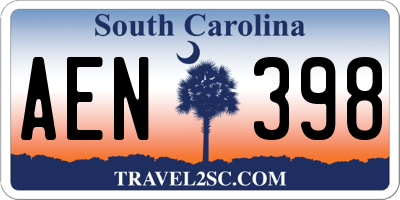 SC license plate AEN398