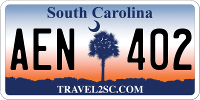 SC license plate AEN402