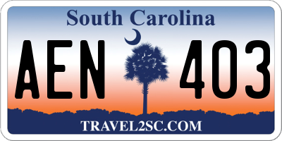 SC license plate AEN403