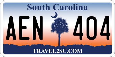 SC license plate AEN404