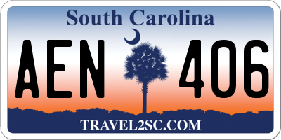 SC license plate AEN406