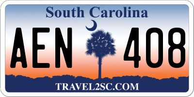 SC license plate AEN408
