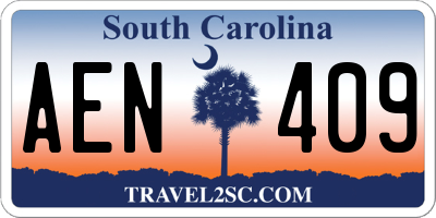 SC license plate AEN409