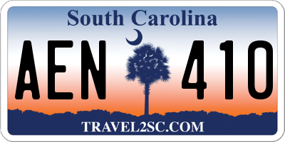 SC license plate AEN410