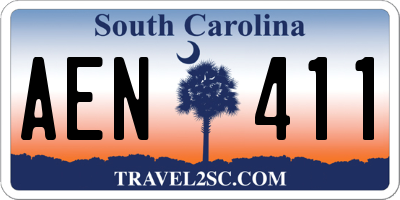 SC license plate AEN411