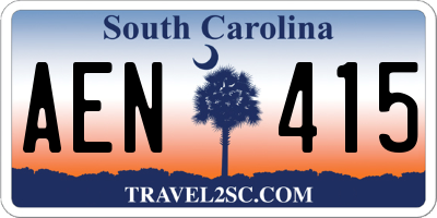 SC license plate AEN415