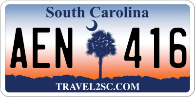 SC license plate AEN416