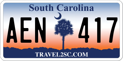 SC license plate AEN417