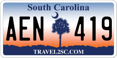 SC license plate AEN419