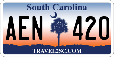SC license plate AEN420