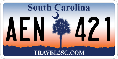 SC license plate AEN421