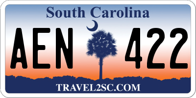 SC license plate AEN422