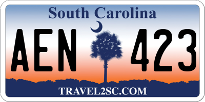 SC license plate AEN423