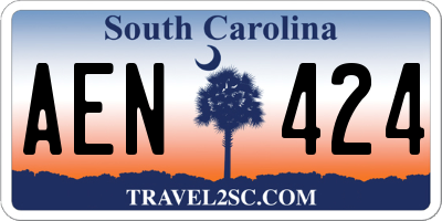 SC license plate AEN424
