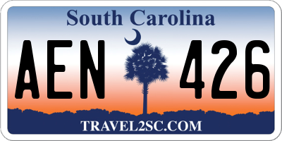 SC license plate AEN426