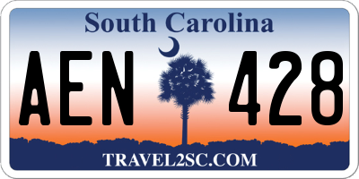 SC license plate AEN428