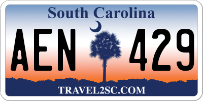 SC license plate AEN429