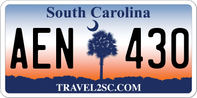 SC license plate AEN430