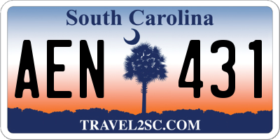 SC license plate AEN431