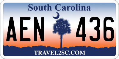 SC license plate AEN436