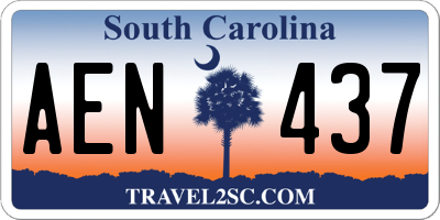 SC license plate AEN437