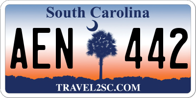SC license plate AEN442