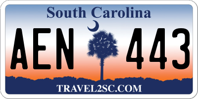 SC license plate AEN443