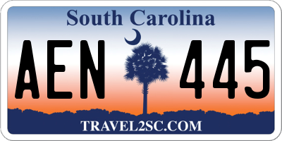 SC license plate AEN445