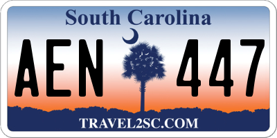 SC license plate AEN447