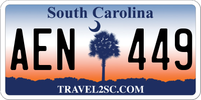 SC license plate AEN449