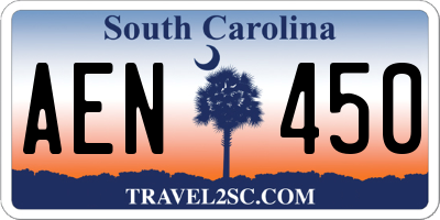SC license plate AEN450