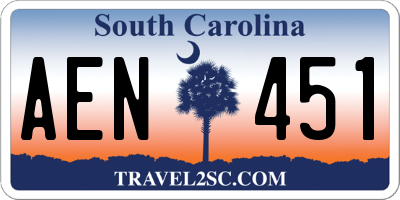 SC license plate AEN451