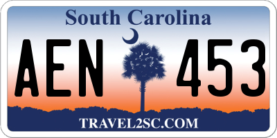 SC license plate AEN453