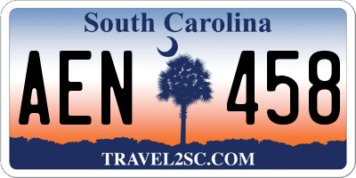 SC license plate AEN458