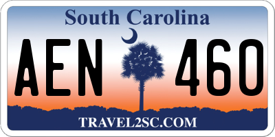 SC license plate AEN460