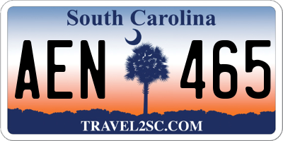 SC license plate AEN465