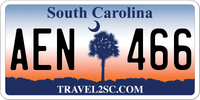 SC license plate AEN466