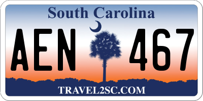 SC license plate AEN467