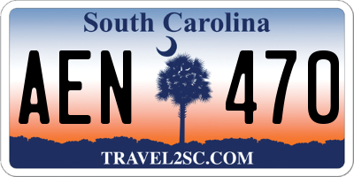 SC license plate AEN470