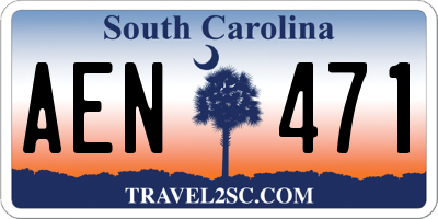 SC license plate AEN471