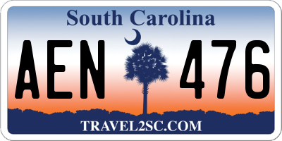 SC license plate AEN476