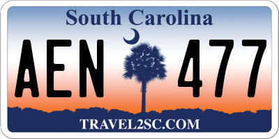 SC license plate AEN477