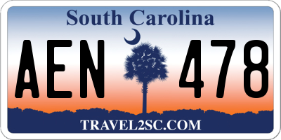 SC license plate AEN478
