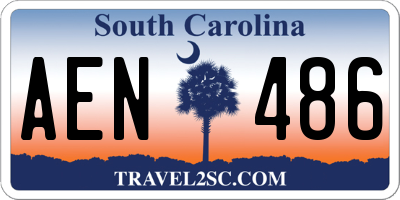 SC license plate AEN486