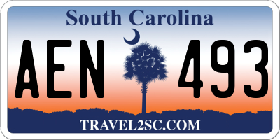 SC license plate AEN493