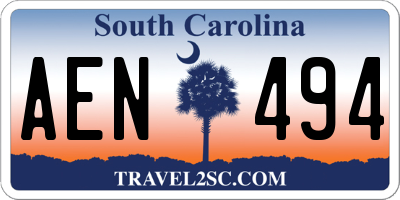 SC license plate AEN494