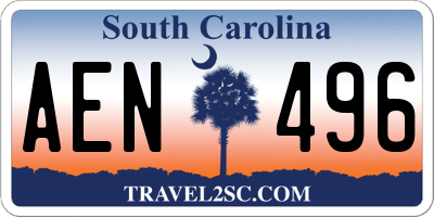 SC license plate AEN496