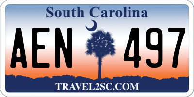 SC license plate AEN497